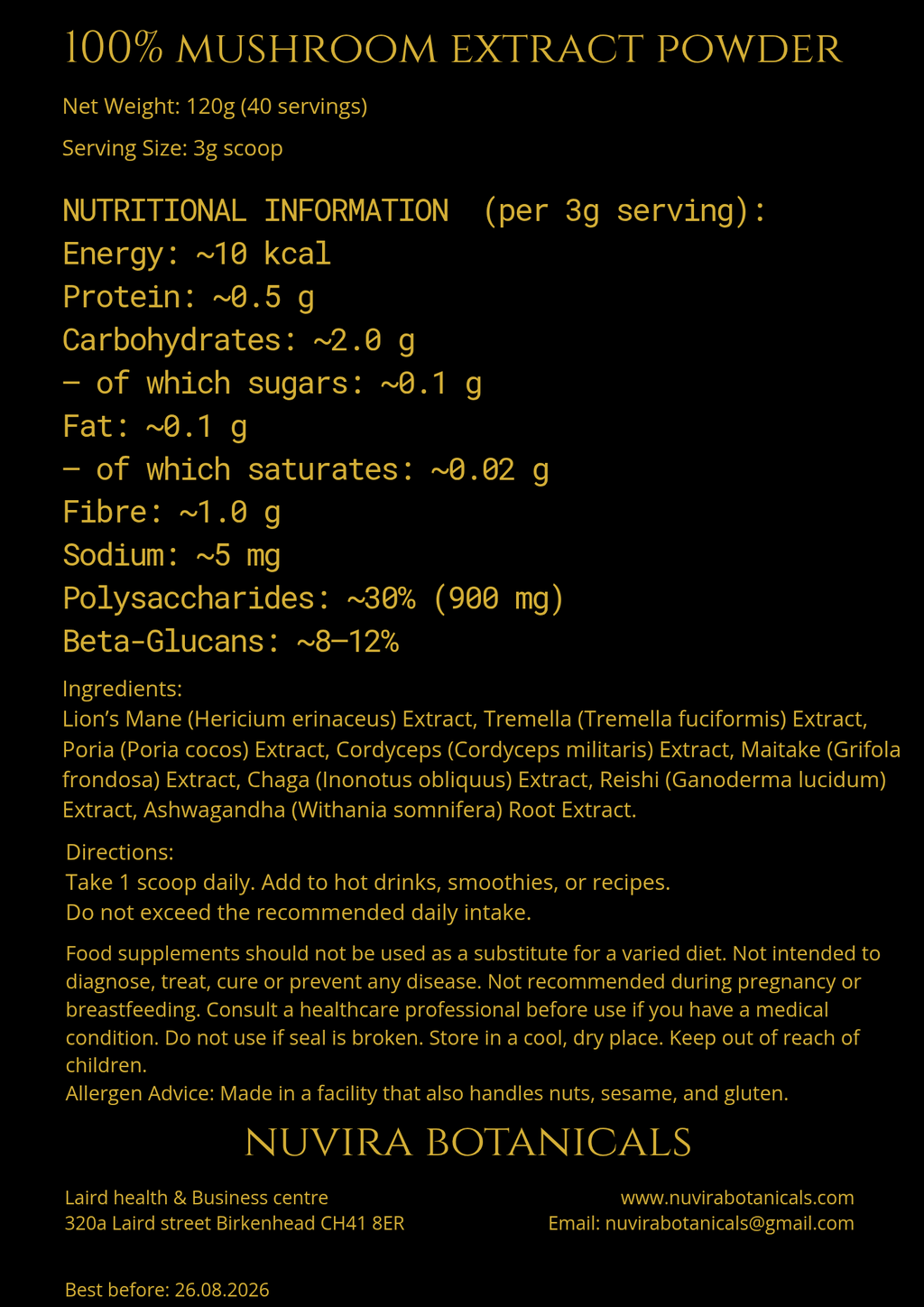 The Ultimate Blend Mushroom Extract Powder