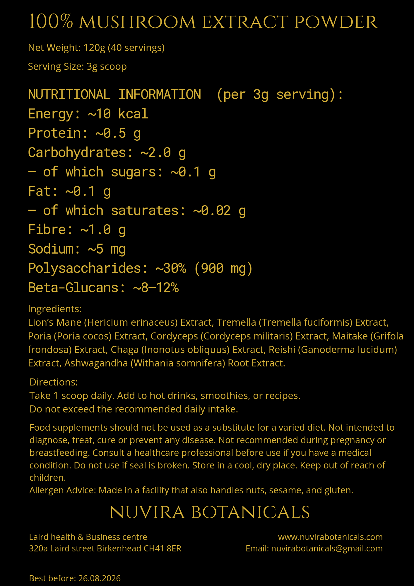 The Ultimate Blend Mushroom Extract Powder